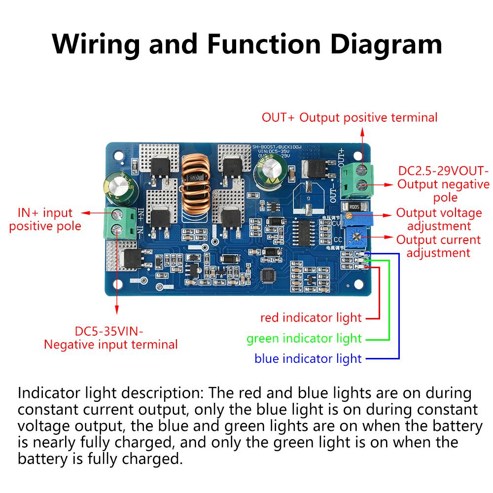 DC 5-35V 10A Automatic Step-Up/Step-Down Module High-Power Constant Voltage&Current Battery Charge LED Driver for Industrial&IoT