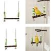 Bird Perches Chewing Toy Birdcages Standing Swing Small Medium Bird Cage Wood Swing with Bells Exercise Perches for Conures