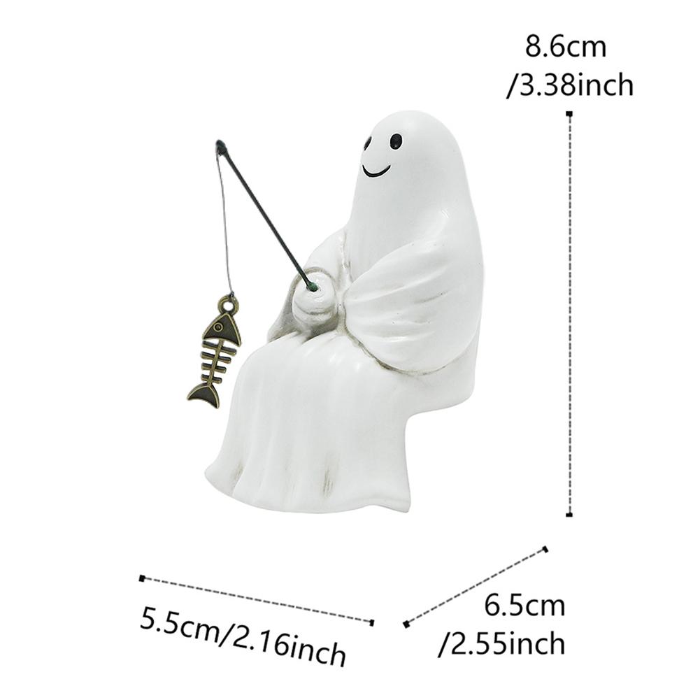 1/2/3pcs Halloween Ghost Statue Set Halloween Decoration Garden Courtyard Landscape Decoration Resin Crafts Cute Ghost Figurine