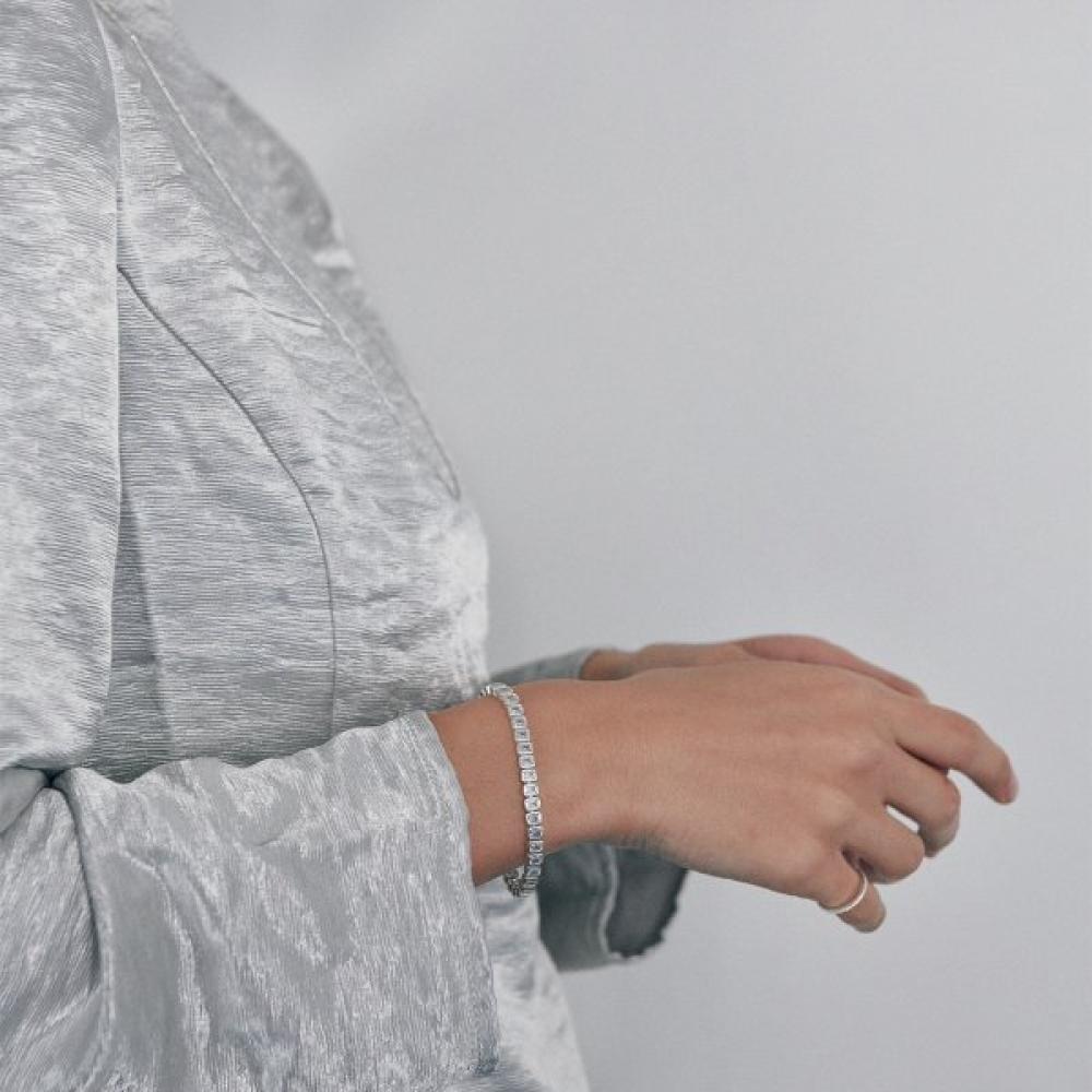 Huit.Silver.95 925 Silver Carre Dew Bracelet