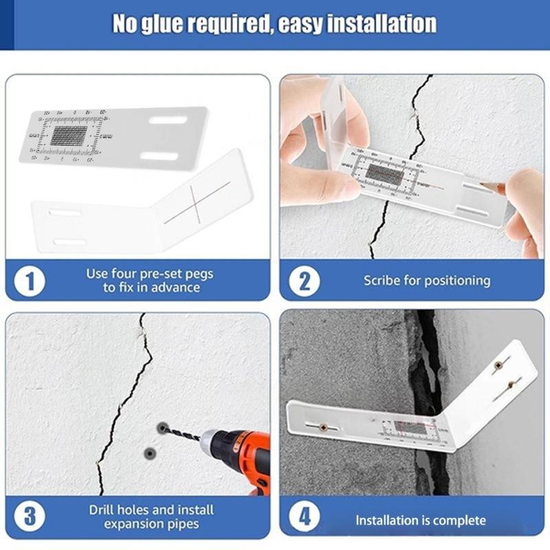 Crack Gauge Ruler Wall Crack Monitoring Record Accurate Crack Monitoring Record Tool Crack Monitors Gauge