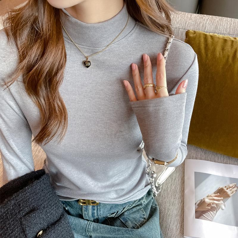 

Осенне-зимний искусственный кашемировый полувысокий воротник с нижним слоем, женский, высококачественный, с регулировкой высоты, эластичный, с начесом, с длинными рукавами, бархат 3XL (suitable for 175-100kg wear) светло-серый