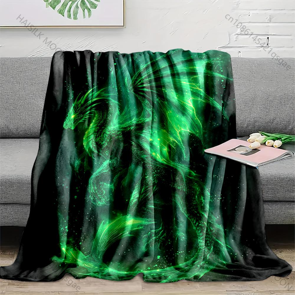 

Multiple sizes Glowing Green Dragon Blanket Suitable for Home Bedroom Sofa Travel Camping Blanket Various Sizes for Gifts 75x100cm