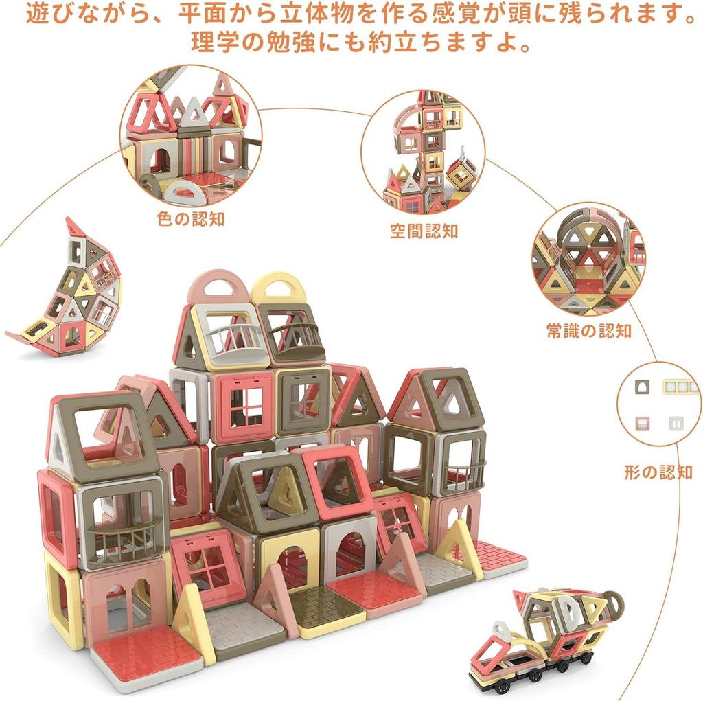 HIWO Magnetic 141 Magnetic Toys for Educational Toys for Toddlers and 3D DIY Building Birthday Christmas Cute Japanese Japanese Packaging Blocks,