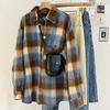 Thickened Polished Plaid Jacket Woolen Shirt Women's Autumn and Winter Junior Loose Long
