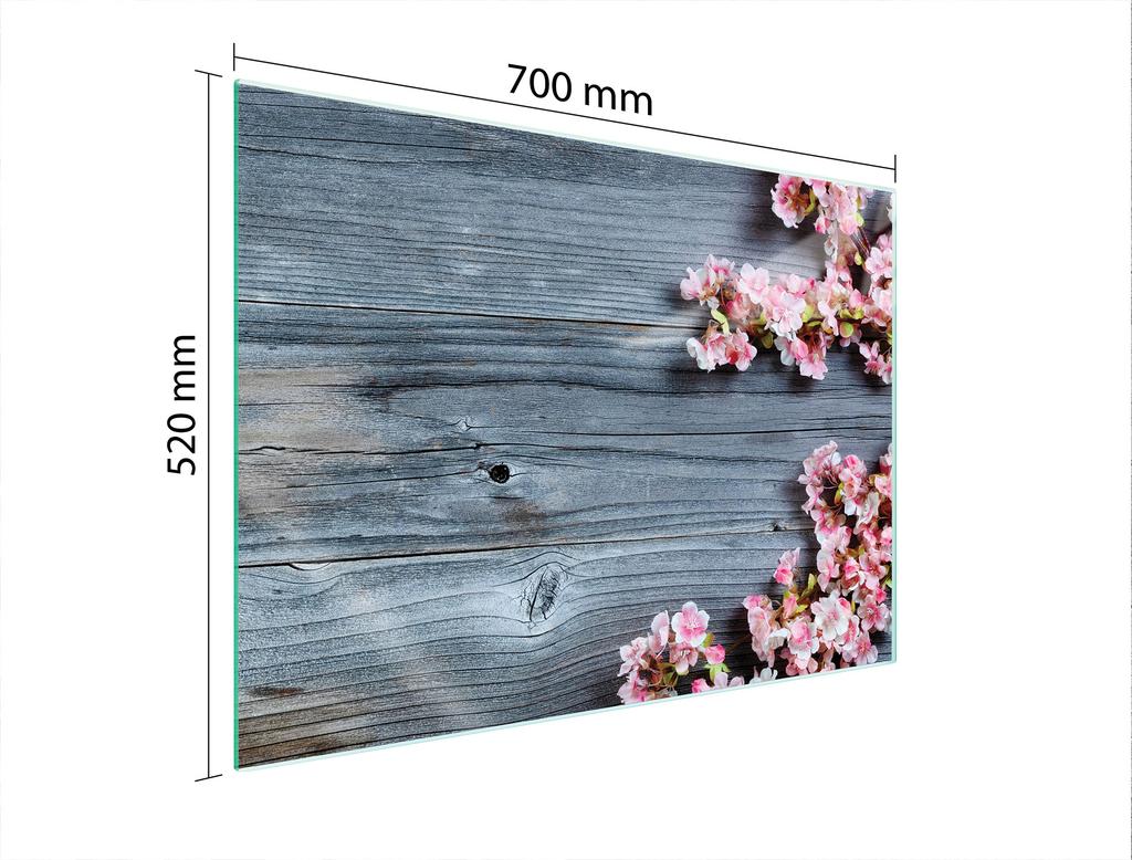 PLACA PROTECTORA DE CRISTAL PARA COCINA 70x52 MADERA