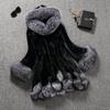 New imitation fur women's coat long imitation fox hair middle coat cotton coat