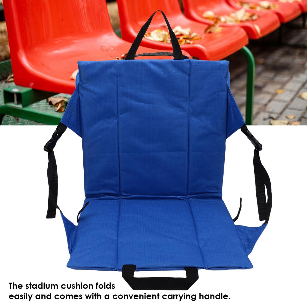 Foldable Stadium Seat Cushion Foam Bleacher Chair with Back Support Carry Handle for Sports Events Beach
