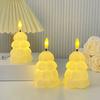 Warm White Decorative Lighting Christmas Tree Shaped Flameless LED Candles, Battery Operated Flickering Candle Themed Accent Light, Holiday