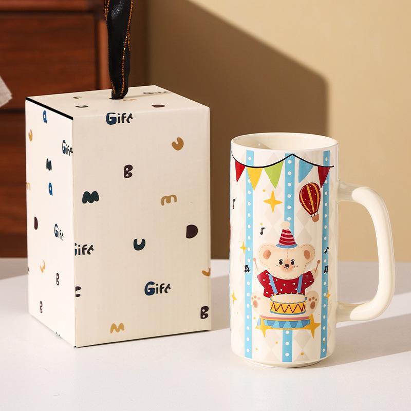 

Circus High Value Ceramic Straight Cup Water Cup Gift Cute Fairy Tale Ceramic Cup Couple Gift 401-500ml