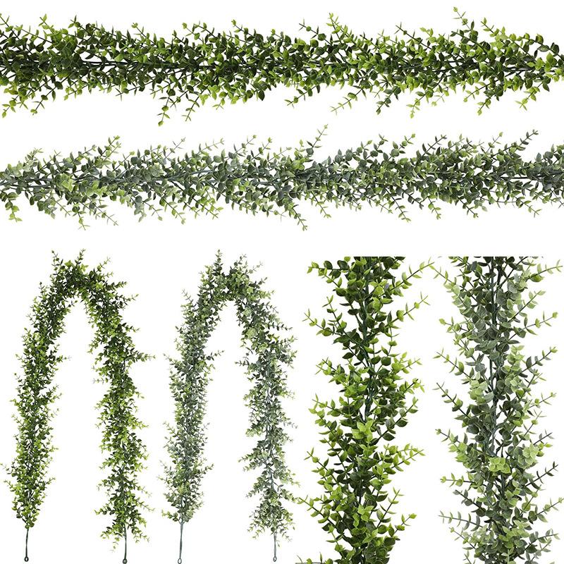 Simulation Eucalyptus Leaf Rattan Wall Hanging Simulation Artificial Green Plant Home Ceiling Hanging Vine Decoration