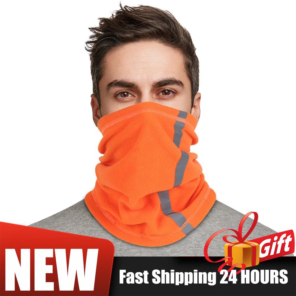 1/2PCS Winter Neck Warmer Windproof Reflective Cold Weather Scarf Fleece Face Scarf Mask for Skiing Cycling Outdoor Sports
