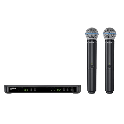 Shure BLX288/B58 Wireless Microphone System: Dual-Channel, Professional-Grade, with Two BLX2/BETA58A Handheld Dynamic Microphones and a BLX88 Receiver