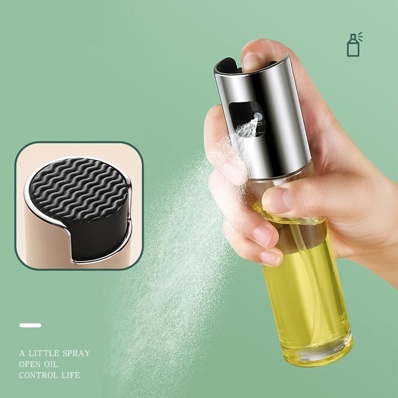 100ml Stainless Steel Olive Oil Sprayer With Dustproof Nozzle For Kitchen High Sealing Glass Bottle For Easy Use And Storage