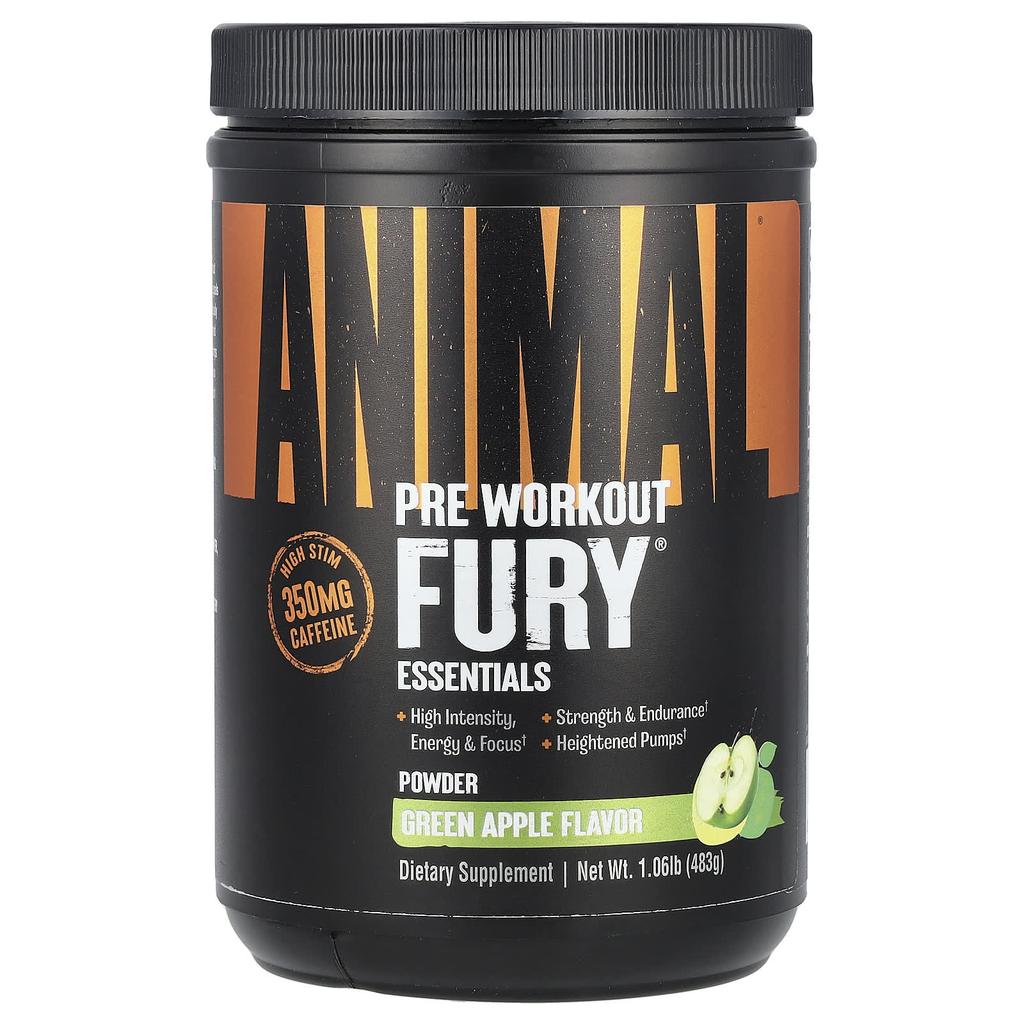 Fury®, Pre-Workout Powder, Green Apple Flavor, 483G (1.06Lb)