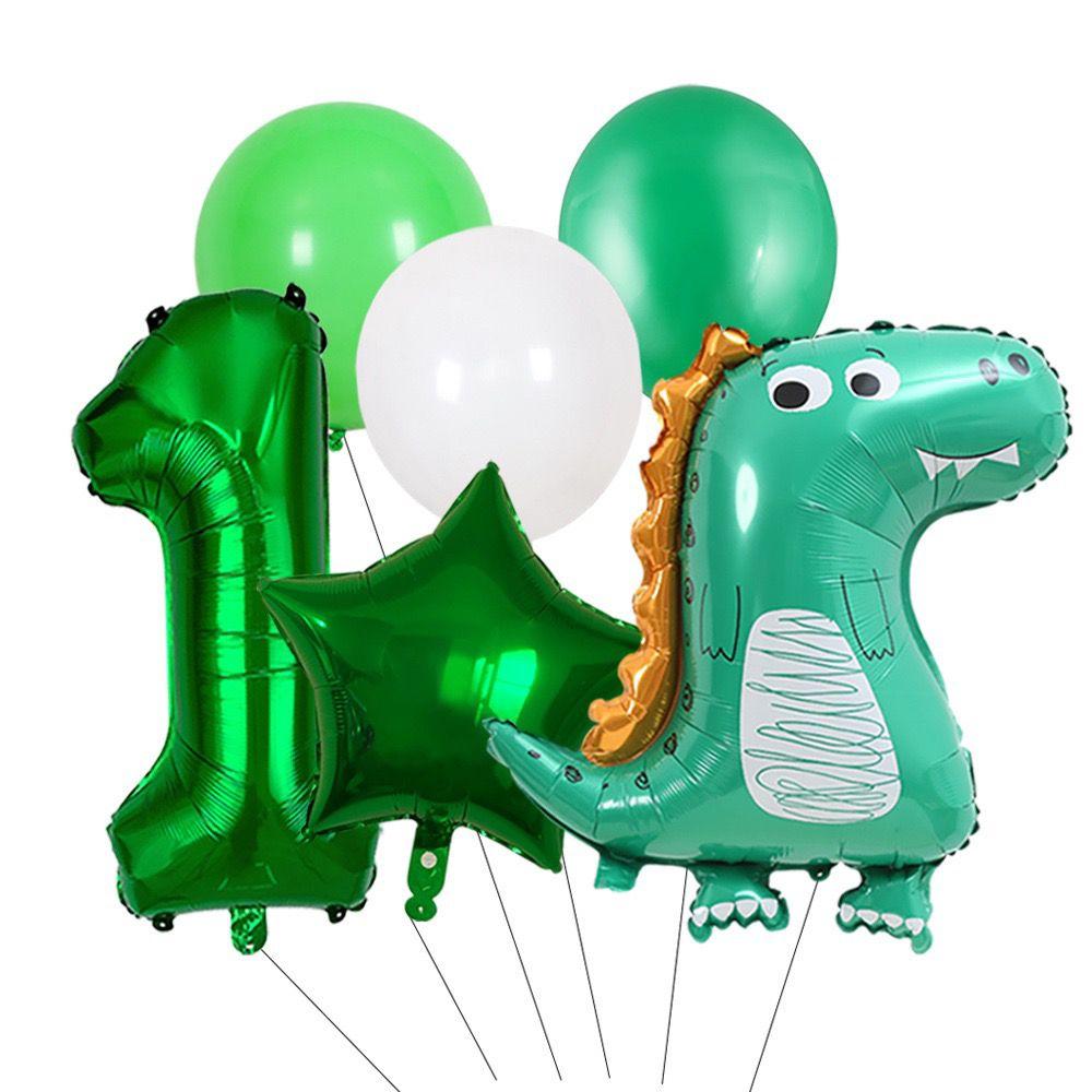 Crown Green Dinosaur Balloon Set for Children's Birthday Party Scene Decoration and Arrangement