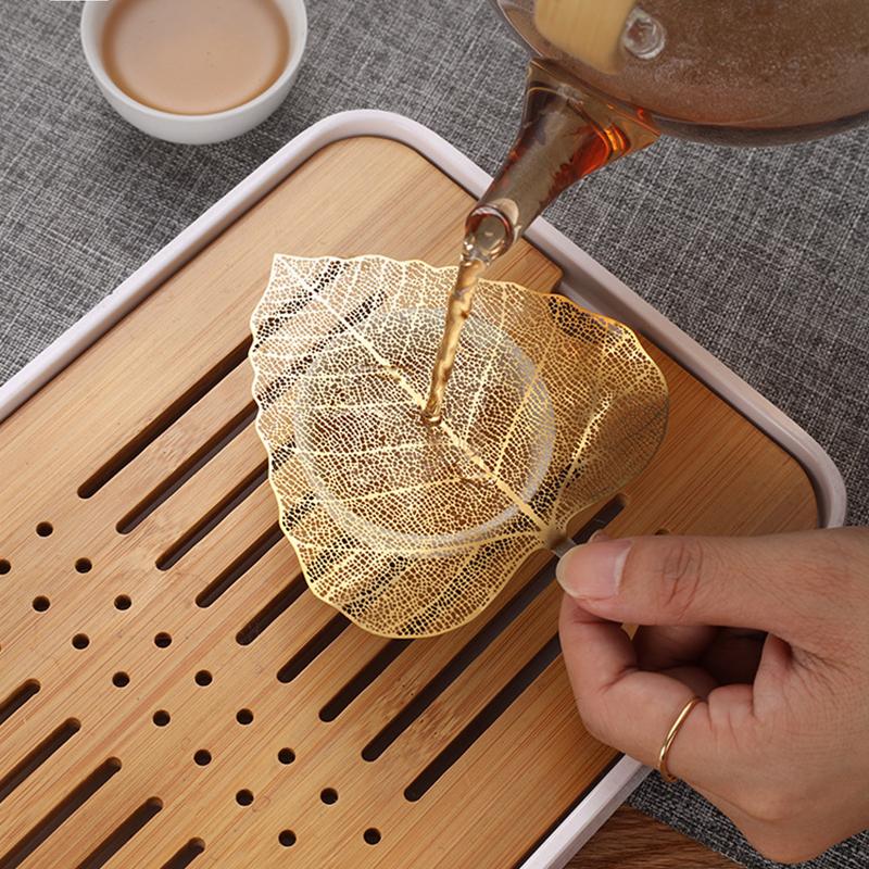 Premium 304 Stainless Steel Tea Infuser Strainer - Decorative Hollow Leaf Design Leak-Proof Mesh Filter for Kung Fu Tea Ceremony