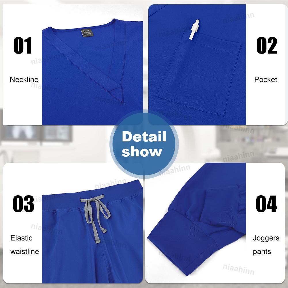 Scrubs Men Women Scrubs Uniforms Medical Jogger Set Nurses Accessories Dental Clinic Pet Grooming Scrub Top Pants Sets