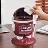 Astronaut Table Trash Can Mini Desktop Garbage Can with Lid Cute Spaceman Wastebasket with Brush for Home Office Bedroom Desk Dressing Table