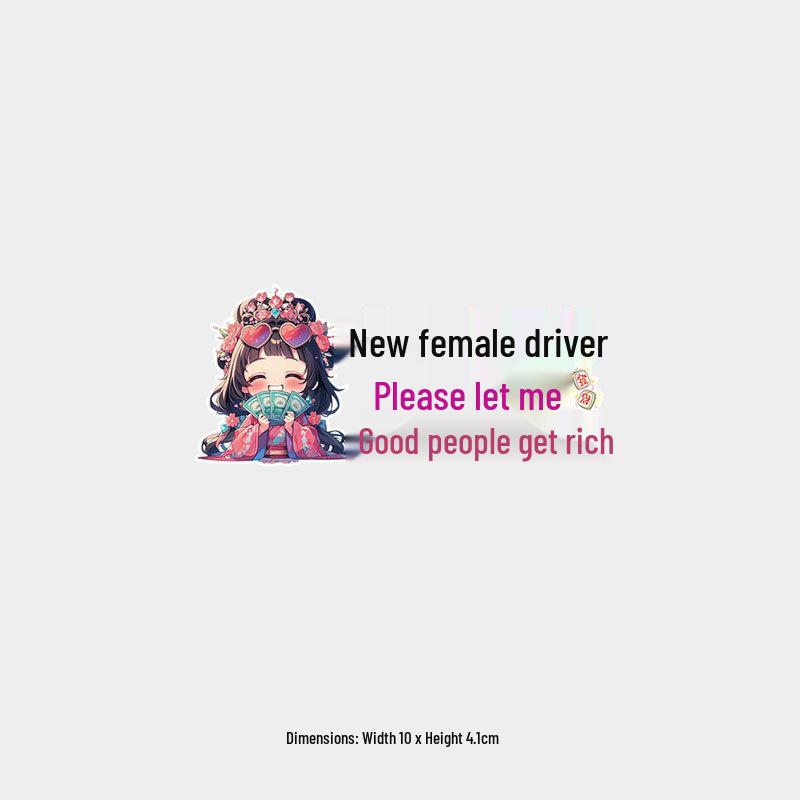 New Female Driver Warning: Please Let Me Pass – Creative Car Sticker for Rear Window