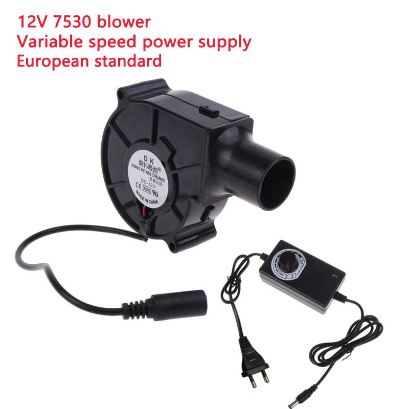 

US/EU Plug BBQ Fan Air Blower 12V Large 110V 220V Powered Fan Variable Speed Controller Barbecue Tool