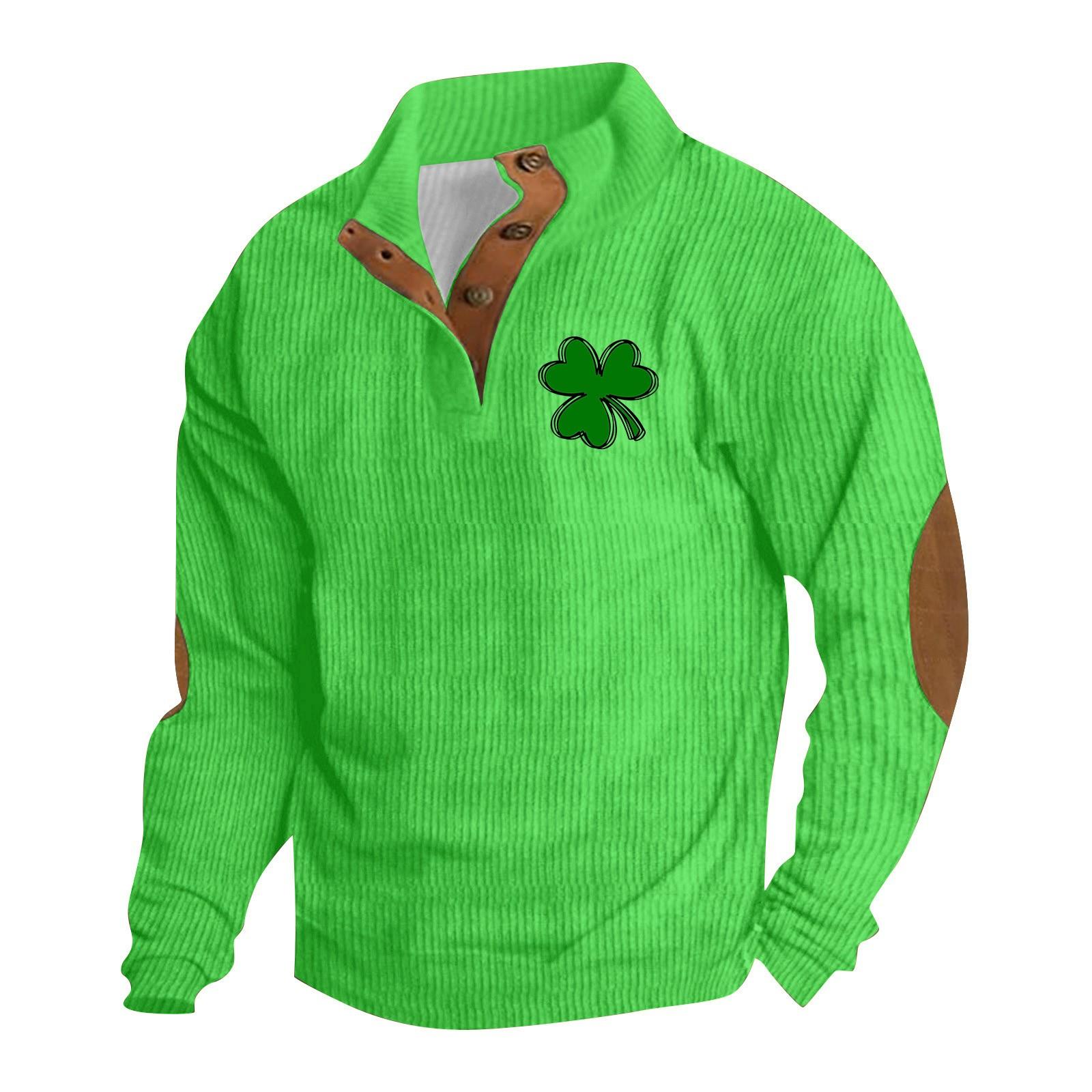 

Весенняя и мужская толстовка с воротником-стойкой — это повседневные свитера для активного отдыха, топы XXXL зелёный