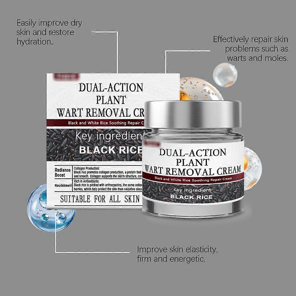 Crème de Traitement pour la Peau à base de Riz Noir Exfoliant Efficace Crème pour Enlever les Verrues Cutanées pour Femmes Hommes Soin Visage Corps 30ml