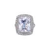 Flash Diamond Square Princess Ring European and American Fashion Women Engagement Proposal Diamond Ring