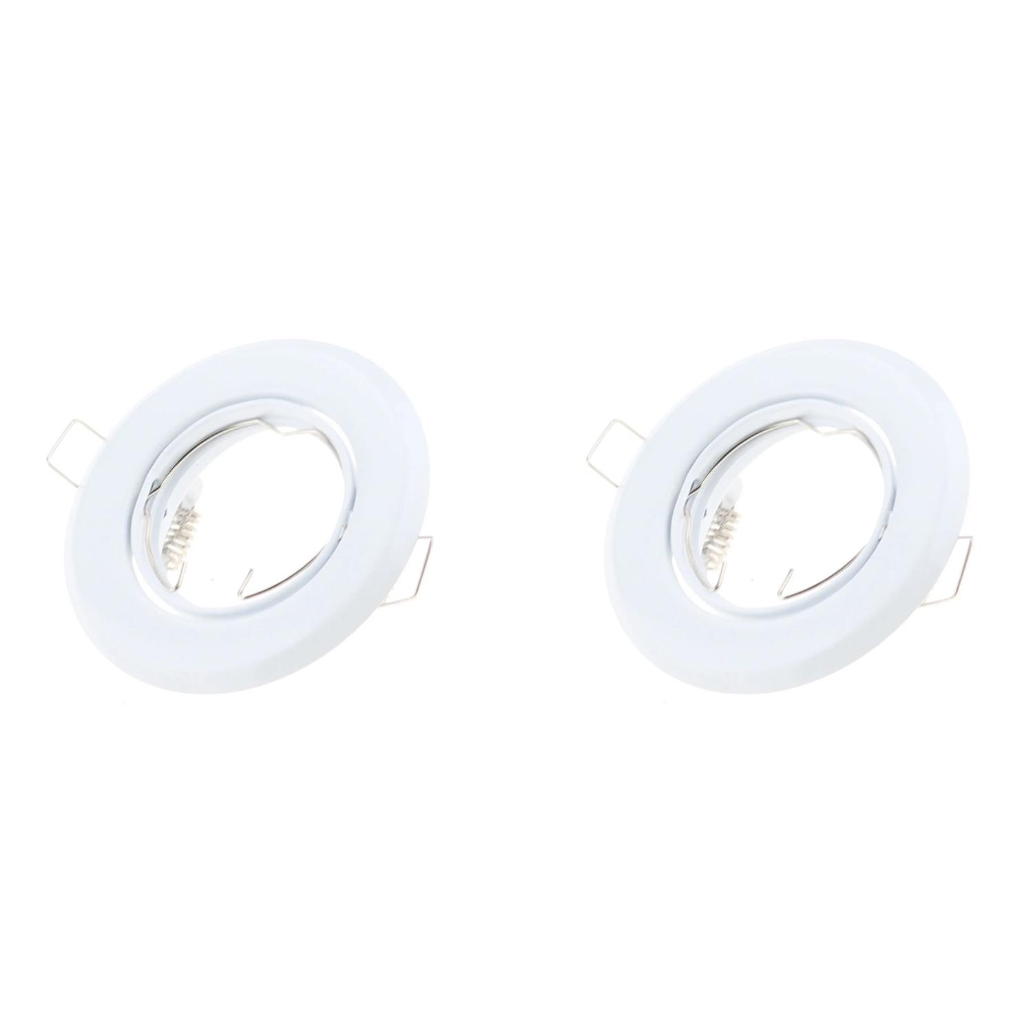 

2/10PCS GU10 Recessed Ceiling Spotlights Round White Down Lights Fittings Tilt with Lamp Holder Downlights Frame for Indoor Use