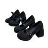 Mary Jane Women's Shoes Thick Heel Waterproof Platform Thick Sole Heightening Japanese Spice Girl Temperament French Single Shoes Women's Small