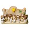 Miniature Nativity Figurine Cartoon Manger Group Catholic Christian Holy Family Sculpture  Bedroom