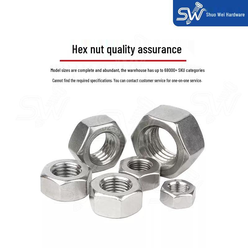 304 Stainless Steel Hex Lock Nut M5-M6 Fine Thread Cap Nut Collection DIN934