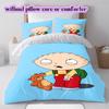 Family Guy Character Pattern Bedding Quilt Set Quilt Cover Pillowcase Home Decoration Birthday Gift (1*duvet Cover+ 2*pillowcase, Without Core)