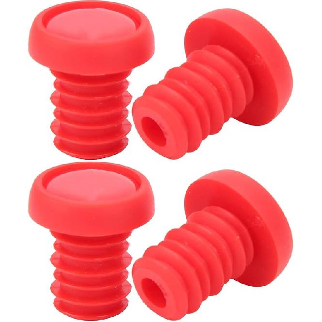 SUNGOOYUE Bike Handlebar End Plugs, Bike Handlebar Grips Bar Ends Screw Plugs Polyester Rubber Bar End Plugs for BMX MTB красный