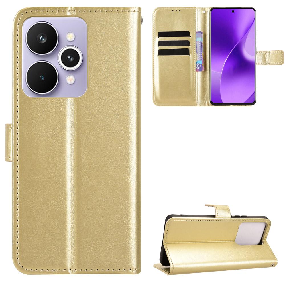 For Realme 15 5G/Realme 15 Pro 5G PU Leather Case with Strap Crazy Horse Texture Phone Wallet Cover