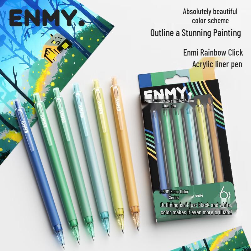 Enmy Rainbow Acrylic Fine Liner Pen Set