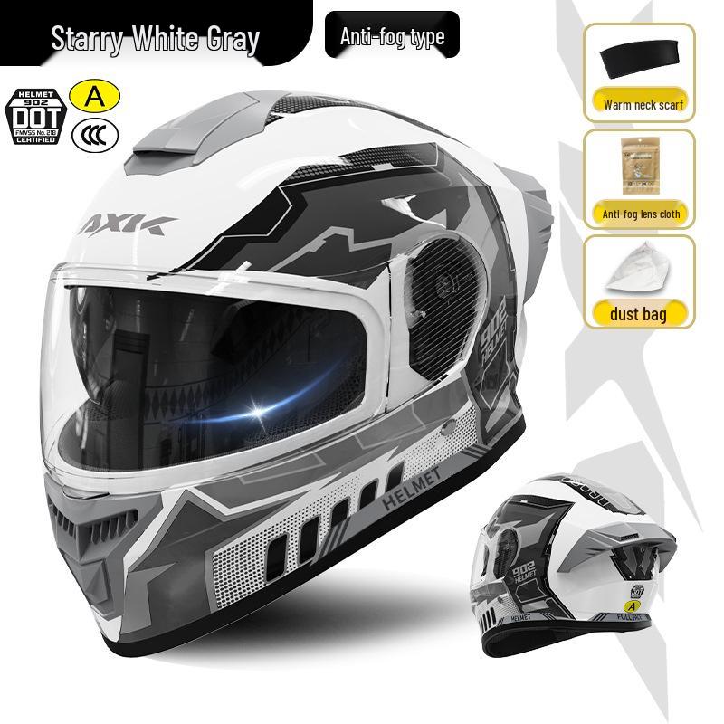 Certified Full Face Motorcycle Helmet for Men & Women, Warm, All-Season, for Electric Vehicles and Winter Riding