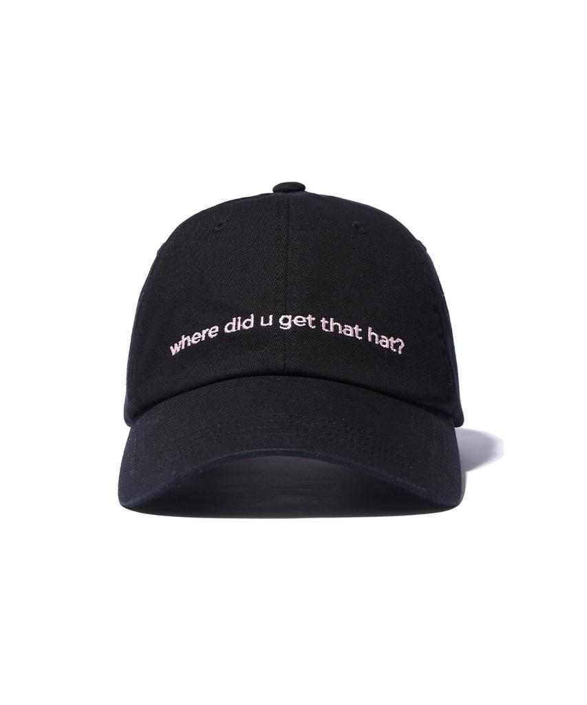 YOUHEE Lettering Ball Cap Black