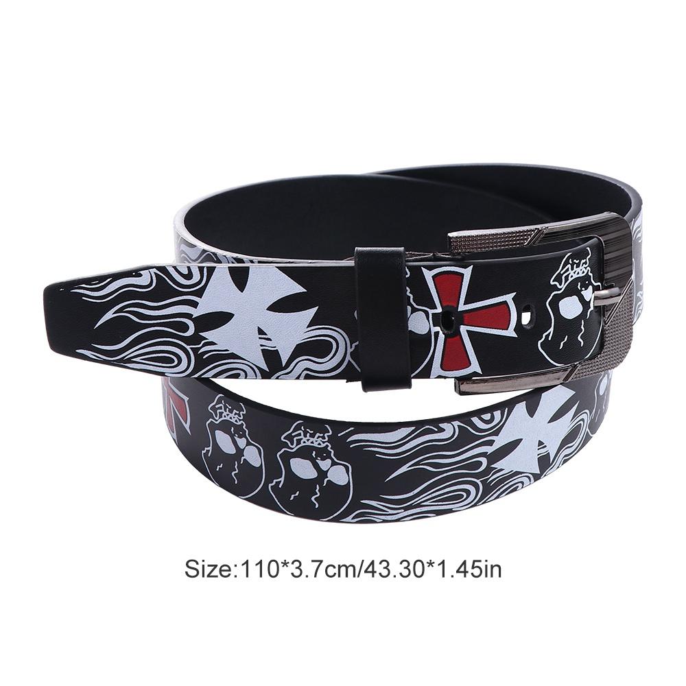 Skeleton Pattern Cross Casual Belt Accessories Female Waistband Korean Waist Strap PU leather Belt
