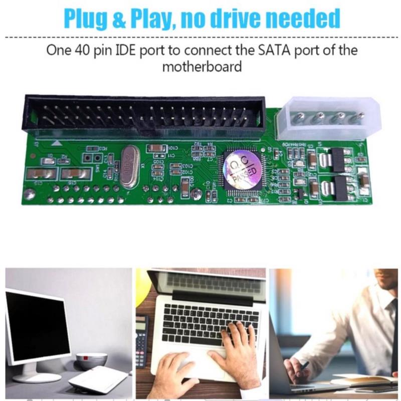 Sata To Pata Ide Converter Adapter Plug&Play 7+15 Pin 3.5/2.5 Sata Hdd