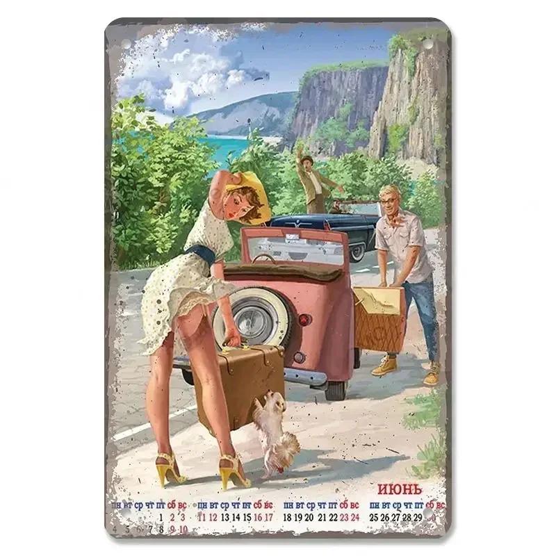 Metall-Wandskulptur Oldtimer | Blechschild, Retro Klassiker Auto Kunst, Halloween & Weihnachtsgeschenk, Bar/Pub/Garage Dekor