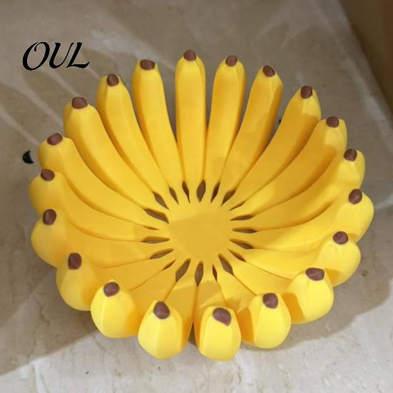 Contenant à Fruits Moderne Imprimé en 3D en Forme de Banane Plateau de Rangement, Support Bol Banane, pour Design Ludique Cuisine, Table à Manger & Entrée, Maison