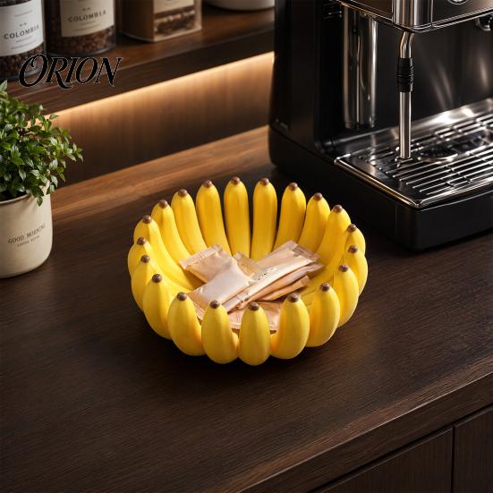 Decorative Storage Tray 3D Printed Banana-Shaped Tray, Banana Fruit Bowl Holder, Modern for Kitchen Countertop Decor Kitchen, Dining Table & Entryway,