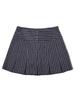 Kirsh Striped Button Point Pleated Skirt [Navy]