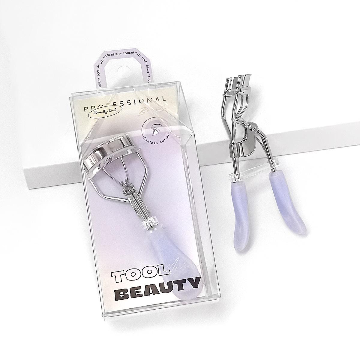 

Purple Illusion Eyelash Curler: Portable Wide-Angle Tool with Duckbill Handle