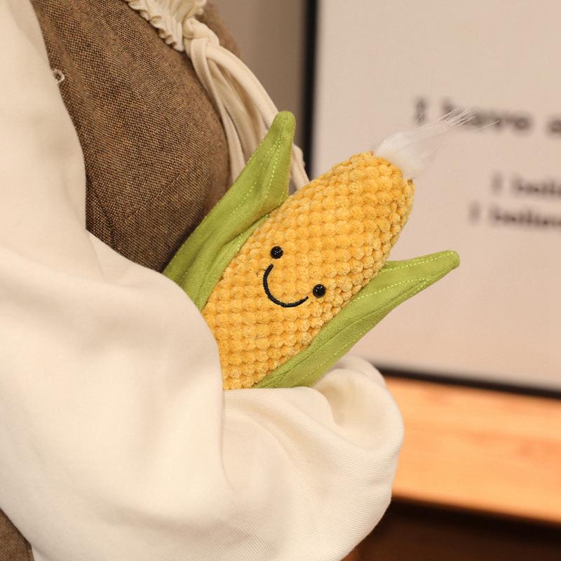 Interactive Small Dog Chew Toy - Corn, Carrot, Asparagus Plush for Teething & Learning