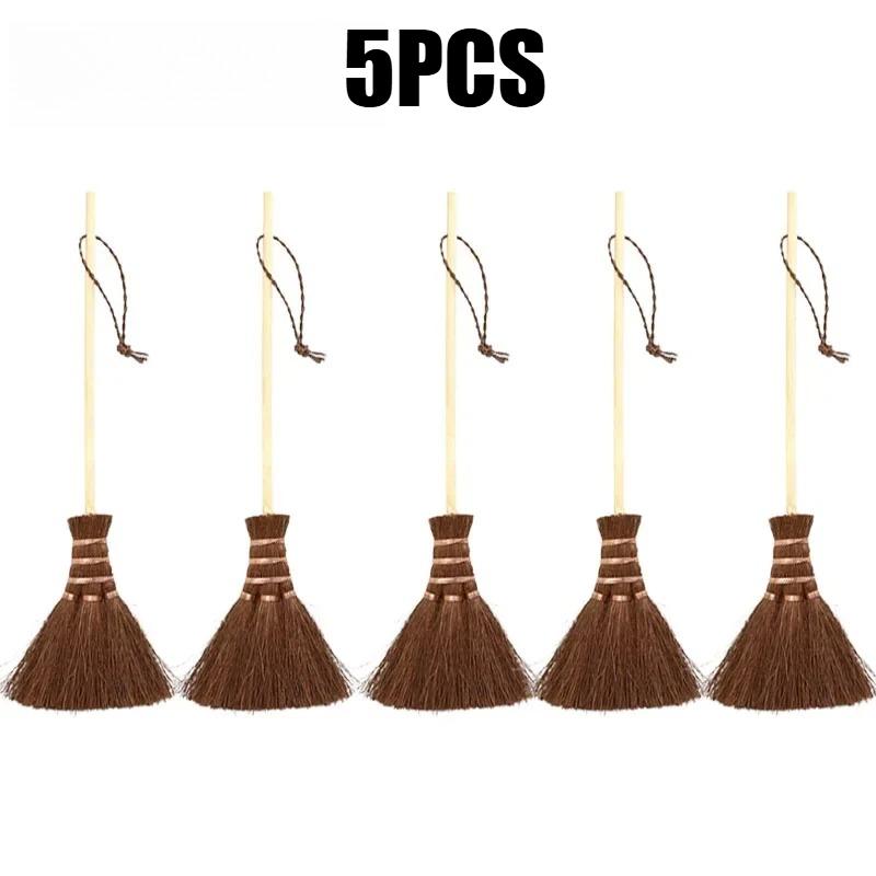 Mini Broom Desktop Keyboard Cleaner Portable Small Sweeper Creative Brown Bristle Brush for Dust crevice Cleaning Hanging Decor