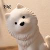 Car Interior Ornament Cute Sitting Samoyed Dog Figurine, 3D Printed Smiling Puppy Statue, Healing Desk Animal Desktop for Home Decor, Gift Lovers