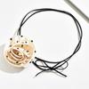 Three-dimensional flower necklace ins bohemian personality long strap choker neck chain