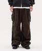 URBANAGE Corduroy Single-Pleat Wide Elastic Banding Parachute Cargo Pants_Khaki